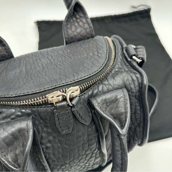 ALEXANDER WANG Pebbled Lambskin Inside Out Rockie Black Clear Resin Hardware - Picture 11 of 15